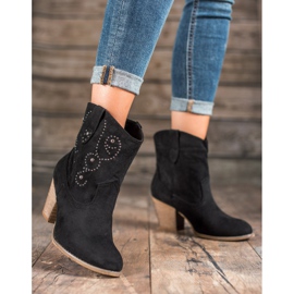 Small Swan Kaubojske čizme s visokim potpeticama crna 1