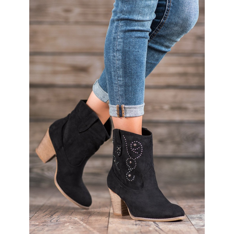 Small Swan Kaubojske čizme s visokim potpeticama crna 2