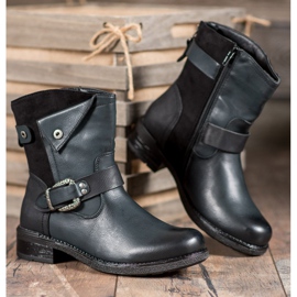 Super Me Čizme s ukrasnom kopčom crna višebojan zelena 2