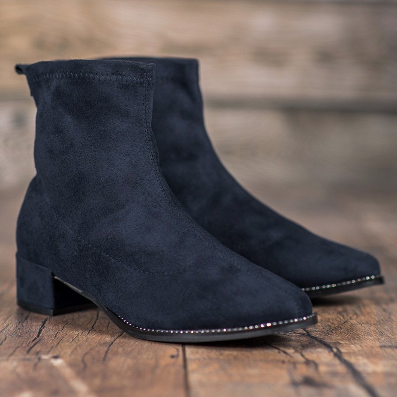 Small Swan Navlačne čizme od antilopa plava 1