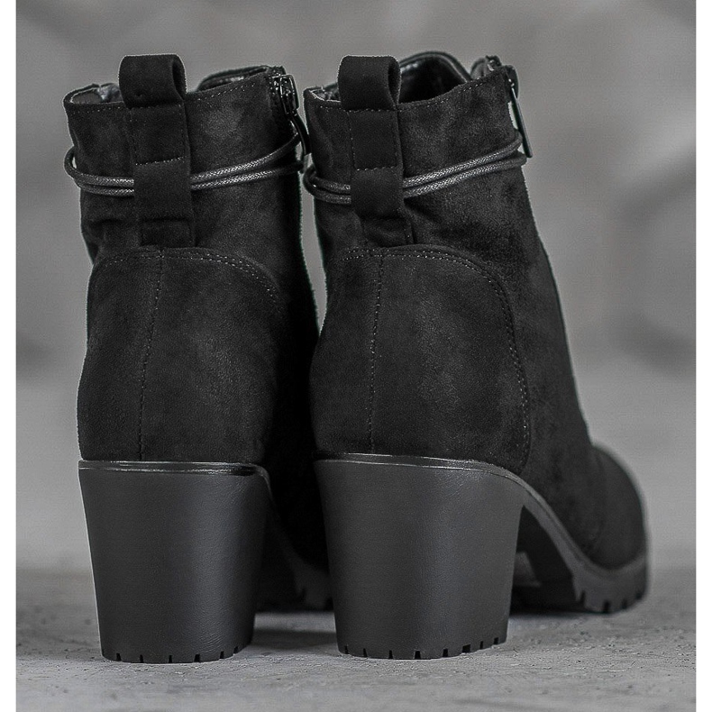 Super Me Čizme na čipku na platformi crna 1