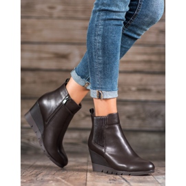 SHELOVET Čizme na klin smeđa 1