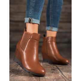 SHELOVET Čizme na klin smeđa 1