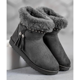 SHELOVET Mukluki sa kristalima siva 2