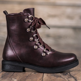 SHELOVET Čizme na vezanje crvena višebojan 2