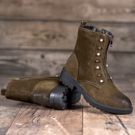 S. BARSKI Visoke čizme s perlicama zelena 2