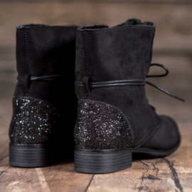 S. BARSKI Crne čizme na vezanje crna 1