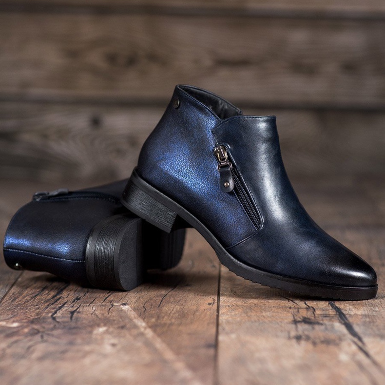 M.Daszyński Niske tamnoplave čizme plava 1