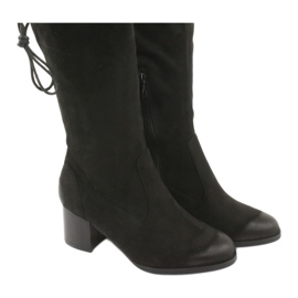 M.Daszyński Čizme od antilopa preko koljena 1715 crna 5