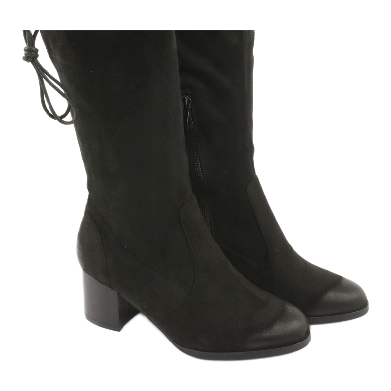 M.Daszyński Čizme od antilopa preko koljena 1715 crno 5