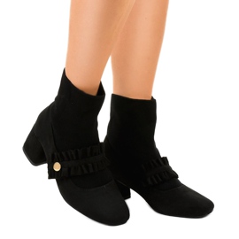 Crne velur pumpe na stupu JM8118Y crna 1