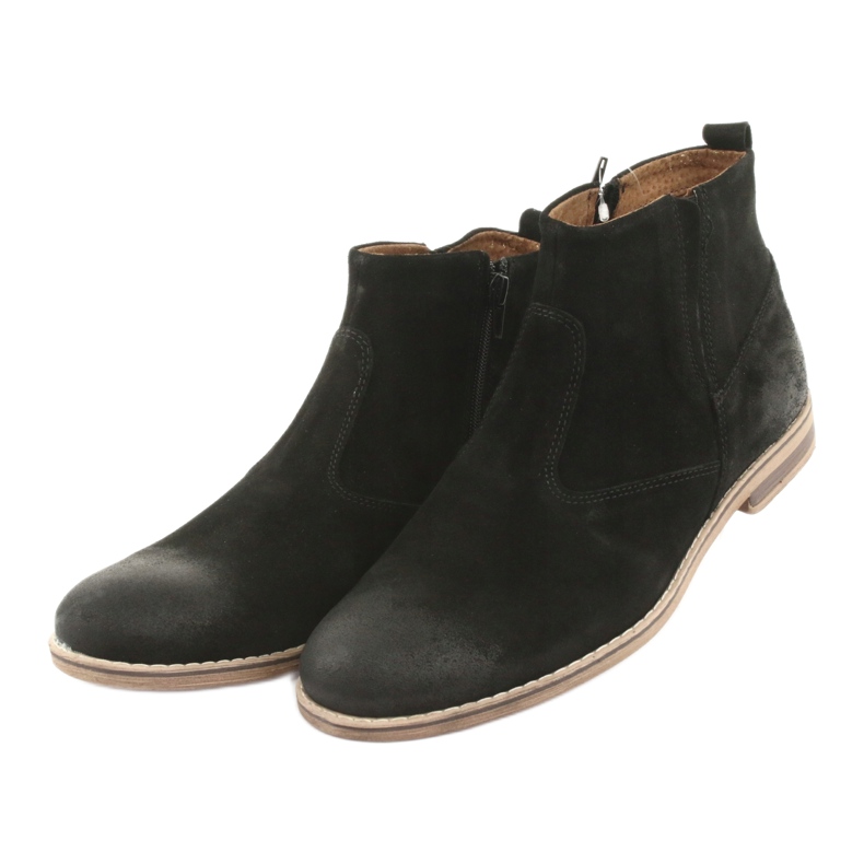 Riko Chelsea čizme od brušene kože s patentnim zatvaračem, neizolirane, crne crno 3