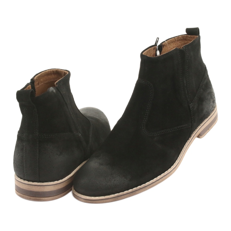 Riko Chelsea čizme od brušene kože s patentnim zatvaračem, neizolirane, crne crno 4