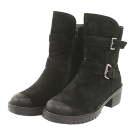 M.Daszyński Crne kožne čizme od antilopa Daszyński 161 crno 3