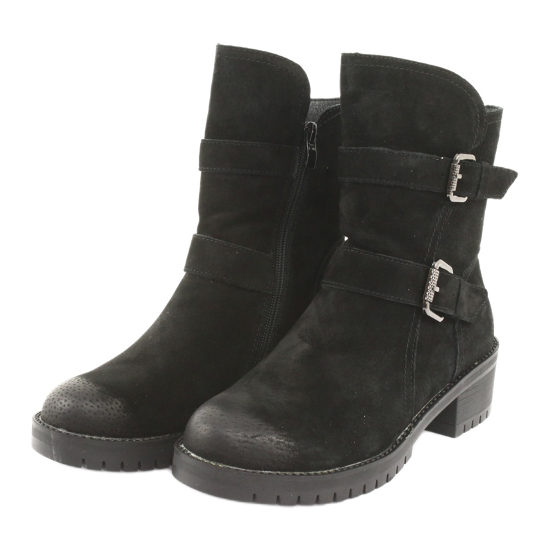 M.Daszyński Crne kožne čizme od antilopa Daszyński 161 crna 3