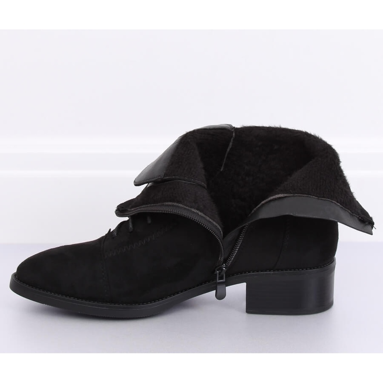 Crne čizme na vezanje 3127 Crne crna 1