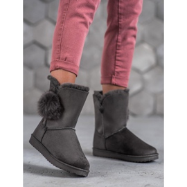 SHELOVET Mukluki s pomponom siva 1