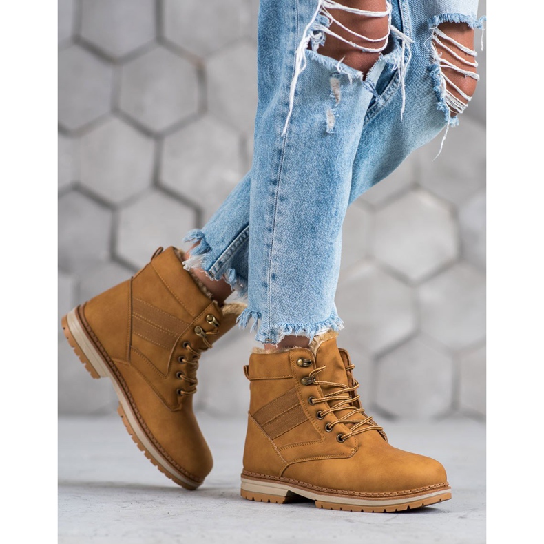 SHELOVET Zimske čizme Camel smeđa višebojan 1