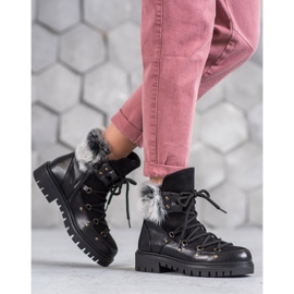 SHELOVET Ženske čizme na navlaku crno 1