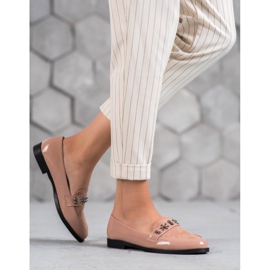 SHELOVET Lakirane mokasine ružičasta 1