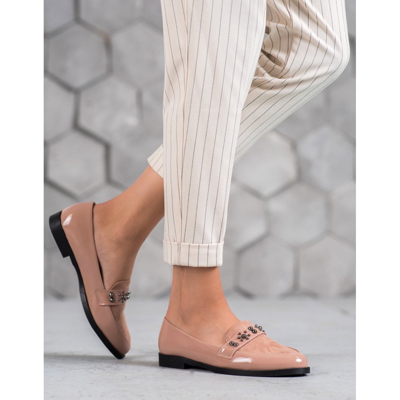 SHELOVET Lakirane mokasine ružičasta 1