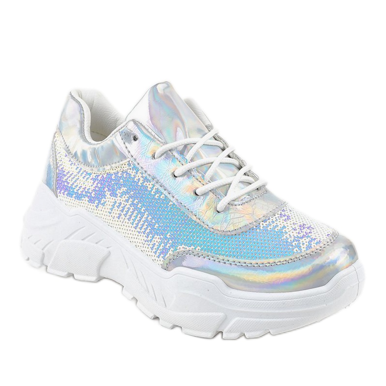 Srebrne sportske cipele sa šljokicama W-3118 siva 1