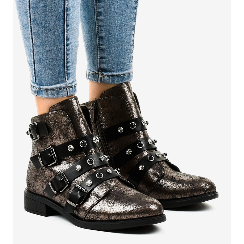 Kaki ženske ženske gležnjače s ravnim kopčama HQ2366 višebojan zelena 1