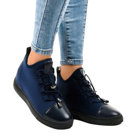 Tamnoplave, izolirane visoke tenisice s klinom XY-35 tamnoplava 1