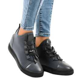 Sive, izolirane visoke tenisice s klinom XY-35 siva 1