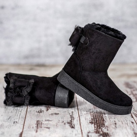 SHELOVET Mukluki s mašnom crno 1