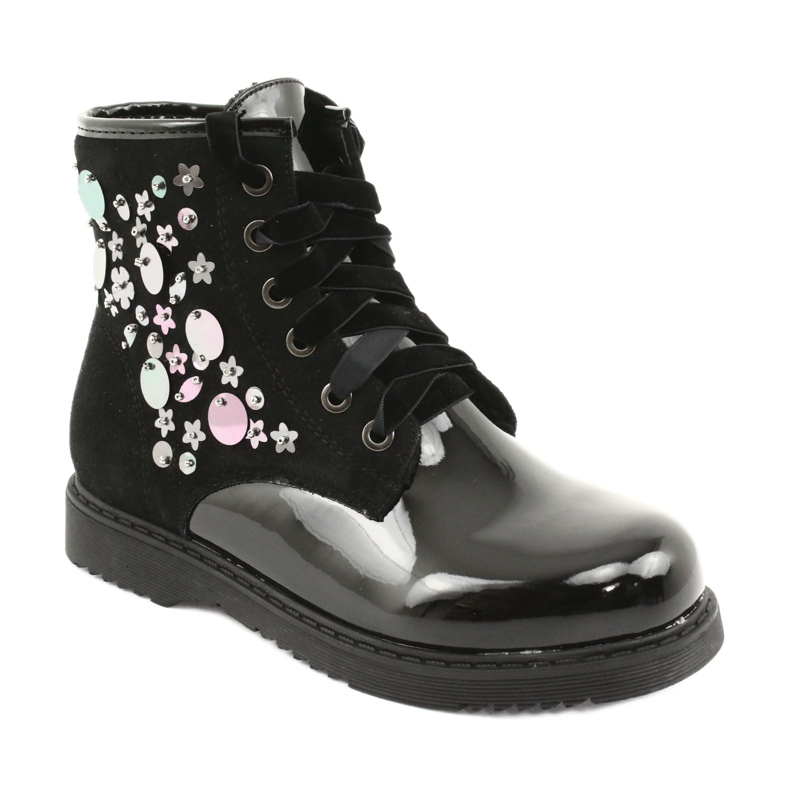 Evento 1433 čizme sa lakiranim šljokicama crna 1