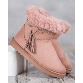 SHELOVET Mukluki sa kristalima ružičasta 1
