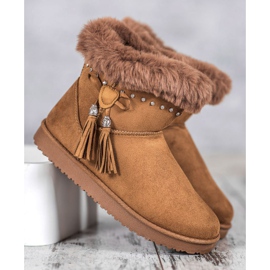 SHELOVET Mukluki sa kristalima smeđa 1