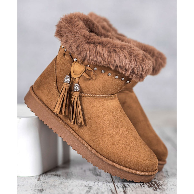 SHELOVET Mukluki sa kristalima smeđa 1