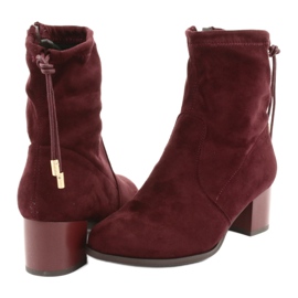 M.Daszyński Čizme od antilopa visoke pete Daszyński SA58 crvena raznobojna 4