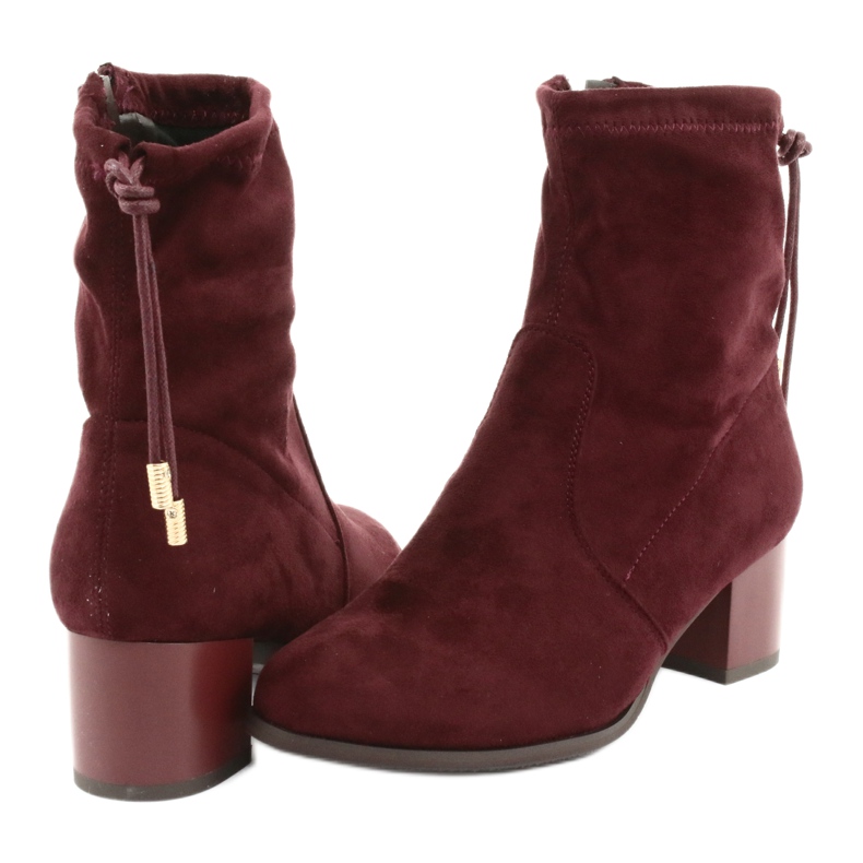 M.Daszyński Čizme od antilopa visoke pete Daszyński SA58 crvena raznobojna 4