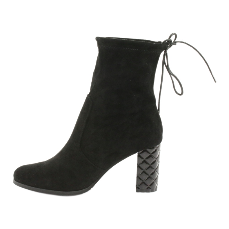 M.Daszyński Gležnjače od brušene kože s ukrasnom petom Daszyński 154 crne crno 2