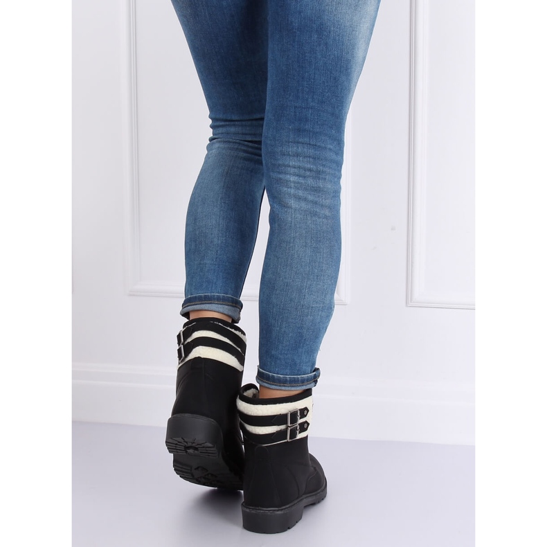 Ženske crne izolirane drvene čizme 1120-PA Crna crno 2