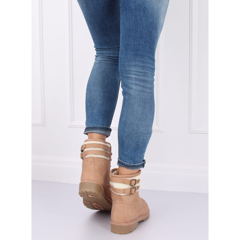 Ženske čizme od drveta, bež i ružičasta, 1120-PA Pink 2