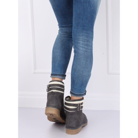 Ženske sive izolirane drvene čizme 1120-PA Grey siva 2