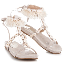 Vices Vezane sandale sa školjkama smeđa 1