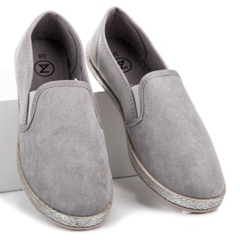 Mckeylor Slip on espadrile od antilopa siva 2