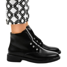 Crne ženske ravne čizme YF0535 crna 1