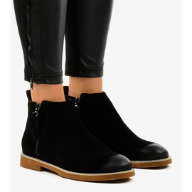 Ženske crne ravne čizme s patentnim zatvaračem 6830-PA crno 1