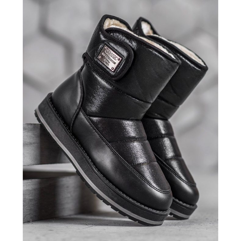 SHELOVET Snježne čizme sa sjajem crno 1