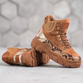 Čizme VICES na vezanje smeđa 2