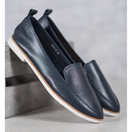 Mazaro Tamnoplave kožne mokasine plava 1