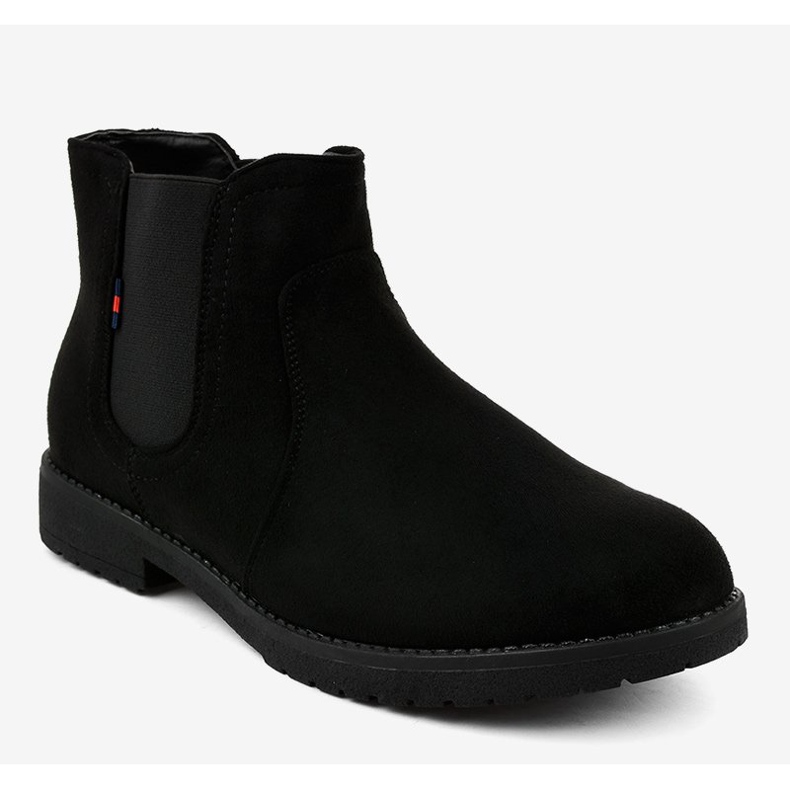 Crne ravne ženske čizme s elastičnim Y206 crna 1