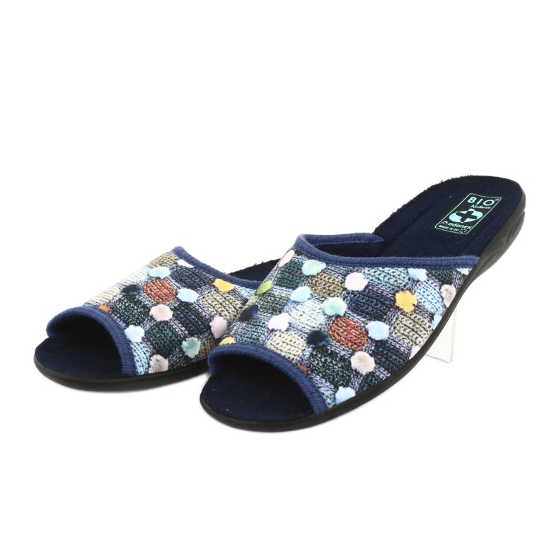 Papuče 3D Adanex tamnoplave loptice mornarsko plava plava raznobojna 3