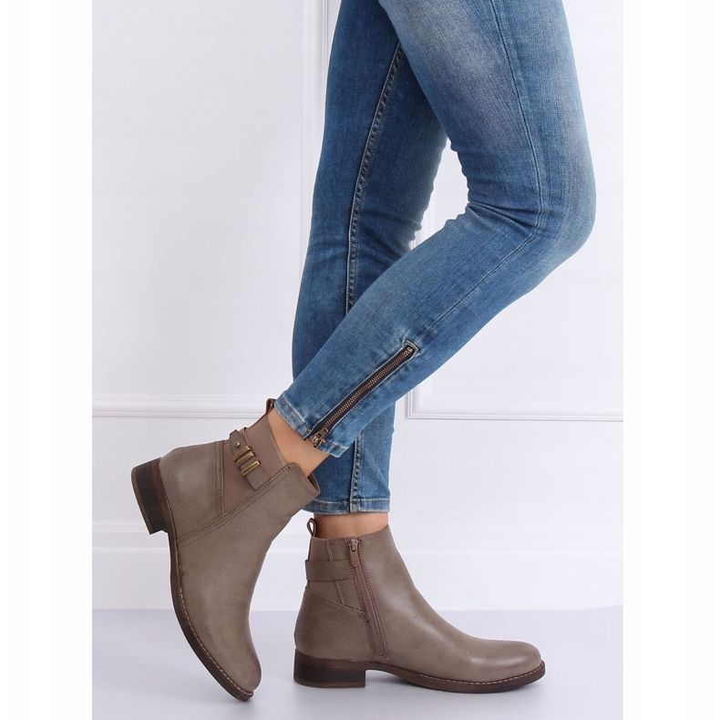 Bež čizme Jodhpur za žene 1304 Khaki kaki 1